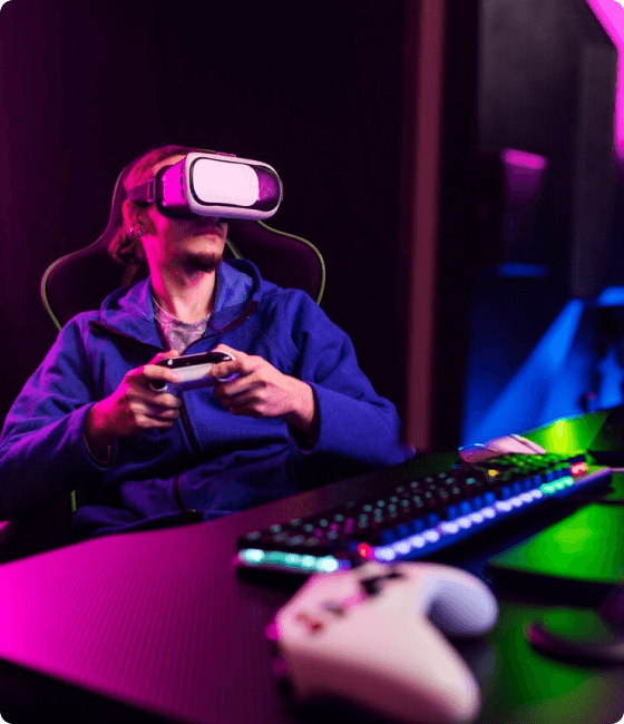 VR gaming arena - Players enjoying immersive virtual reality experiences